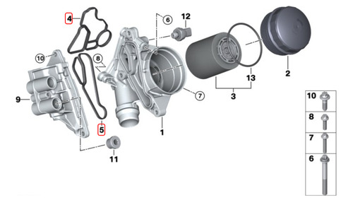 Empaque Enfriador Aceite Bmw X3 F25 X3 28ix Motor  N20 Foto 4