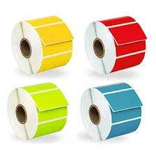 Etiqueta - 4 Rolls; 1000 Azul Rojo Amarillo Verde 2,25 X 1,