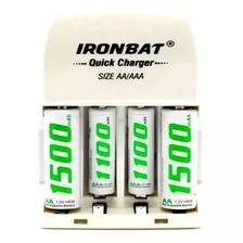 Cargador De Pilas Ironbat X4 Aaa 1100mah Aa 1500mah