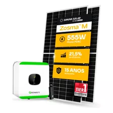 Kit Energia Solar 1200kwh Mês 16 Placa Growatt Ongrid+projet