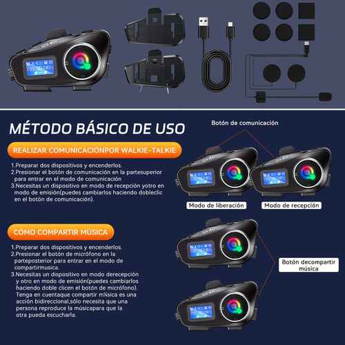 Audfonos Para Casco De Motos Bluetooth5.3 Impermeables Ip67 Foto 10