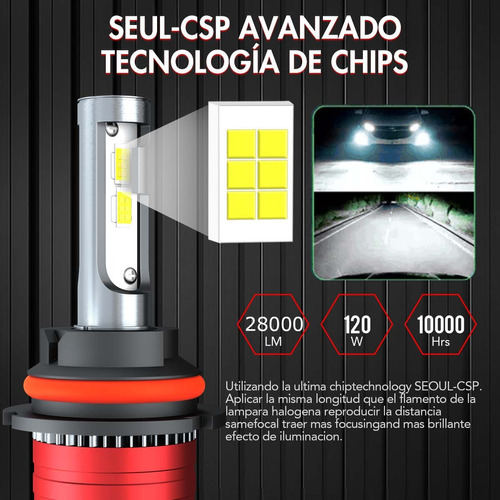 30000lm, 9007 9004 6000k Kit De Faros Led Luz Alta Y Baja Foto 6