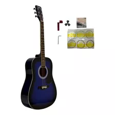 Huntington Guitarra Acústica De 6 Cuerdas, Derecha, Azul (.