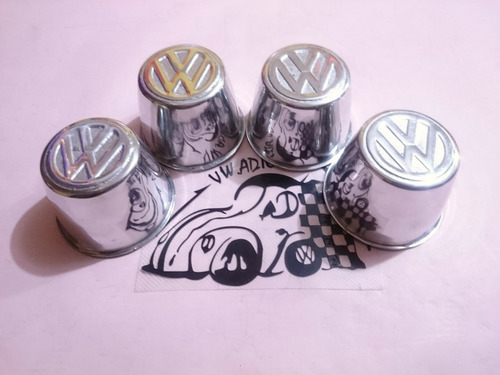 Copa Rin Centro Logo Vw Grabado Vocho Aluminio 4piezas Vw Foto 5