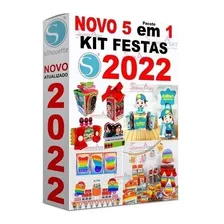 Kit 2022 Festa Prontas Arquivo Corte Silhouette+topo De Bolo