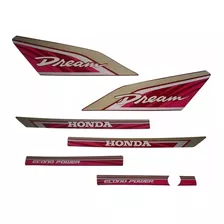 Kit Adesivos Honda C 100 Dream 1995 Vermelha - Lb00629