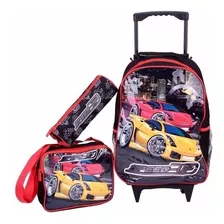 Kit Speed Up Mochila Menino C/ Rodinha Infantil Top Completa