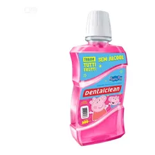 Enxaguante Bucal Infantil Antisséptico Zero Álcool Tutti Frutti Peppa Pig Dentalclean Frasco 300ml