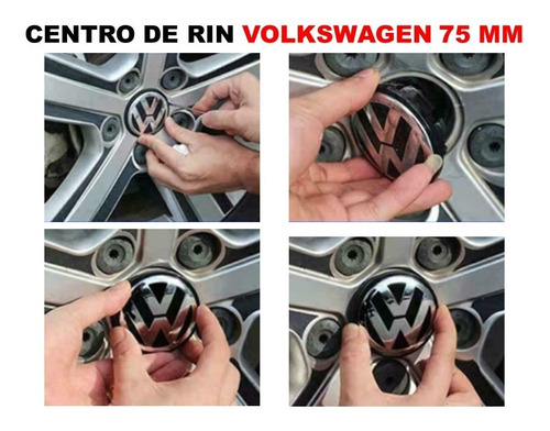 Kit De 4 Centros De Rin Volkswagen Touareg 2004-2017 75mm Foto 5