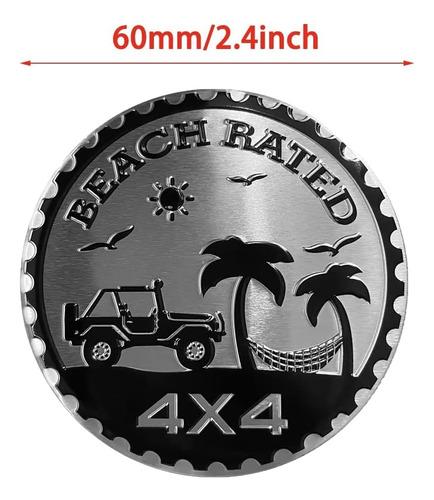 Moojou Badge Glow Beach - Insignia Automotriz De Metal 4 X 4 Foto 2