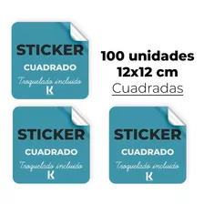 100 Etiquetas Adhesivas O Sticker Adhesivo 12x12cm Cuadrada