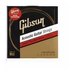 Set De Cuerdas Guitarra Acústica Gibson Bronce Encordado 011