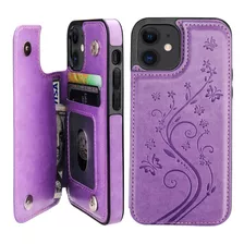 Funda Para iPhone 12 Mini - Violeta Con Tarjetero