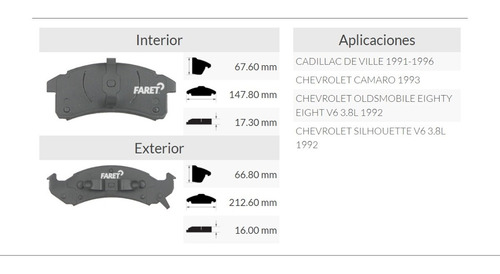 Balata Delantera Chevrolet Oldsmobile Eighty V8 3.8l 92 Foto 5