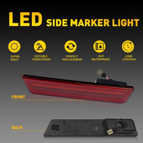 For 2011-2014 Dodge Charger Red Led Rear Bumper Side Mar Aab Foto 3