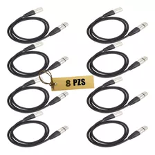 Cable Xlr 1.5m Para Micrófono & Luz Dj, Plug Dmx, 8 Paquete