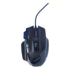 Mouse Gamer Usb Optico Senon Rgb Negro Y Azul2400 Dpi