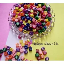 Missanga Infantil - Alfabeto Cubo Letras 7mm Aprox. 600 Pçs