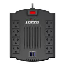 Regulador De Voltaje Forza 1200va/600w 8 Tomas + 2 Usb