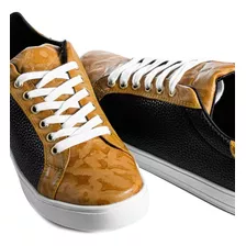 Tenis Hombre Sneakers Negro Det Amarilllo Moon & Rain