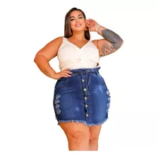 Mini Saia Jeans Curta Plus Size