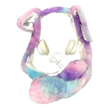 Auriculares Orejas Conejo Peluche Con Movimiento Y Luz Full 