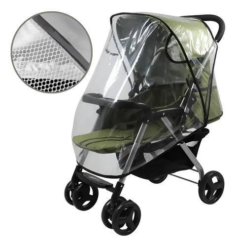 Capa De Chuva Para Carrinho De Bebê, Preto, Tamanho