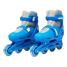 Patins 4 Rodas Roller Inline Tamanho G 39-42 Bw018azg - Azul