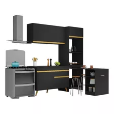 Cozinha Compacta 3 Pç C/ Armário Balcão Mp3699 Veneza Gb Pta