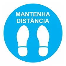 Kit 5 Adesivos Mantenha Distância + Verniz Com 24cm Diâmetro