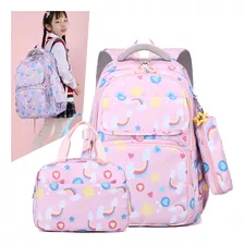 Kit De Mochilas Tipo Lonchera Color Pop Para Niñas