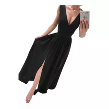 Elegante Vestido Mullet Con Manga Corta Sin Hombres