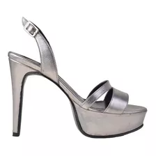 Sandalias De Mujer De Cuero Metalizado - Paladio - Ferraro -