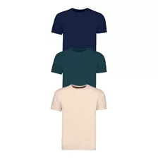 Playeras Lisa Basic Hombre 3pz Ajuste Confort Suave/fresca 