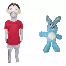 Fantasia Traje Roupa Infantil Mônica Com Coelho Sansão!!