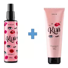 Kit Kiss Body Splash 100ml Emulsão Hidratnte 240g Ciclo