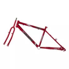 Quadro Aro 24 Em Aço Carbono Com Garfo Ultra Bikes Masculina Cor Vermelho