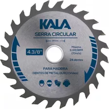 Disco De Serra 24 Dentes 110mm X 20mm Kala - 139416 Cor Prateado