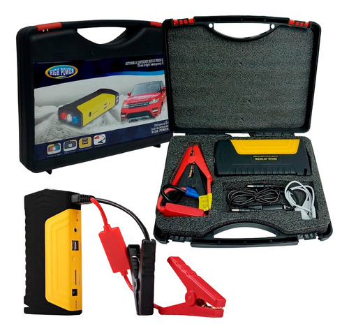 Kit Cargador Arrancador Bateria Portatil Usb Auto Con Valija