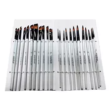 Set De 24 Pinceles Gadnic Para Pintar Artistas Acuarela Oleo