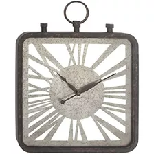 Deco 79 98149 Reloj De Bolsillo Reloj De Pared De Metal Y Ma