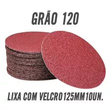 Disco De Lixa Com Velcro 125mm Grãos Diversos Kit-10 Peças Quantidade De Cascalhos 120