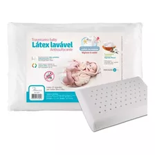 Almohada Infantil De Bebé Latex Lavable Anti Asfixia Algodón