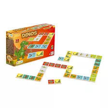 Jogo De Dominós Dinos Em Madeira 28 Peças - 752 - Junges