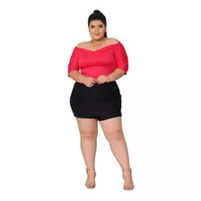 Cropped Manga Curta Plus Size Copa Do Mundo Super Barato