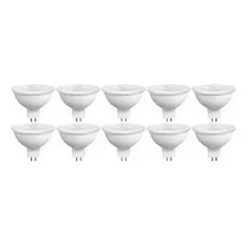 Paquete 10 Focos Led Mr16 7w Dimeable Atenuable Rosca Gu5.3 Luz Blanca 6500k Spot Dicroico 57162 Philco