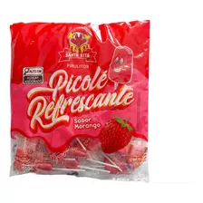 Doces Santa Rita Pirulito Picolé Refrescante Morango Com 500 Gr 