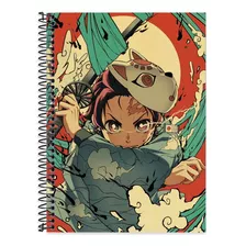 Caderno 20 Matéria 400 Folhas Demon Slayer Kimetsu No Yaiba