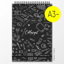 Caderno Sketchbook Personalizado 100 Páginas 50 F. A3 240g