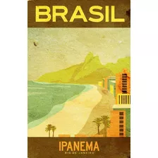 Pôster Retrô - Rio De Janeiro Ipanema - Decor 33 Cm X 48 Cm